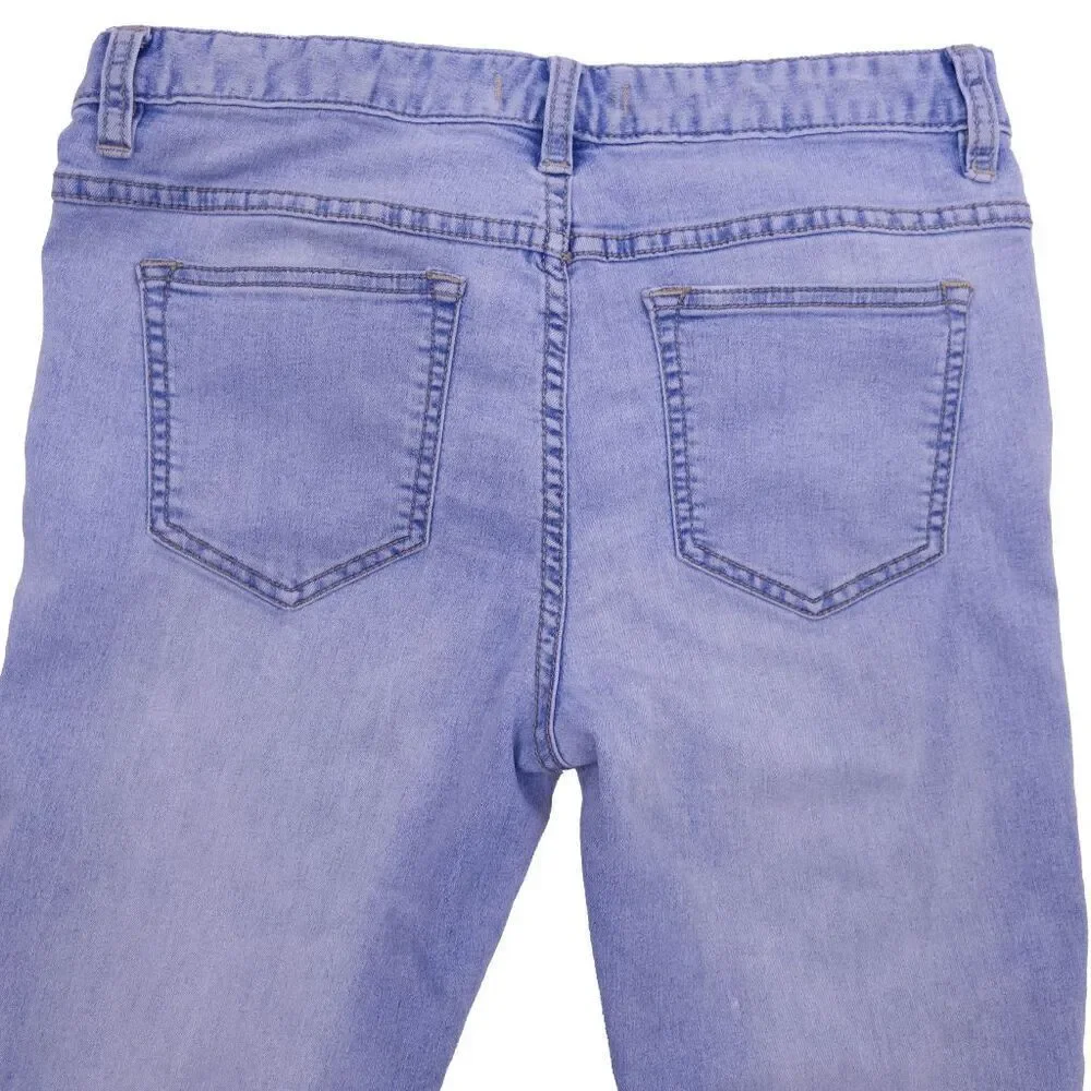 Free People W29 Skinny Light Wash Jeans with torn knee detail